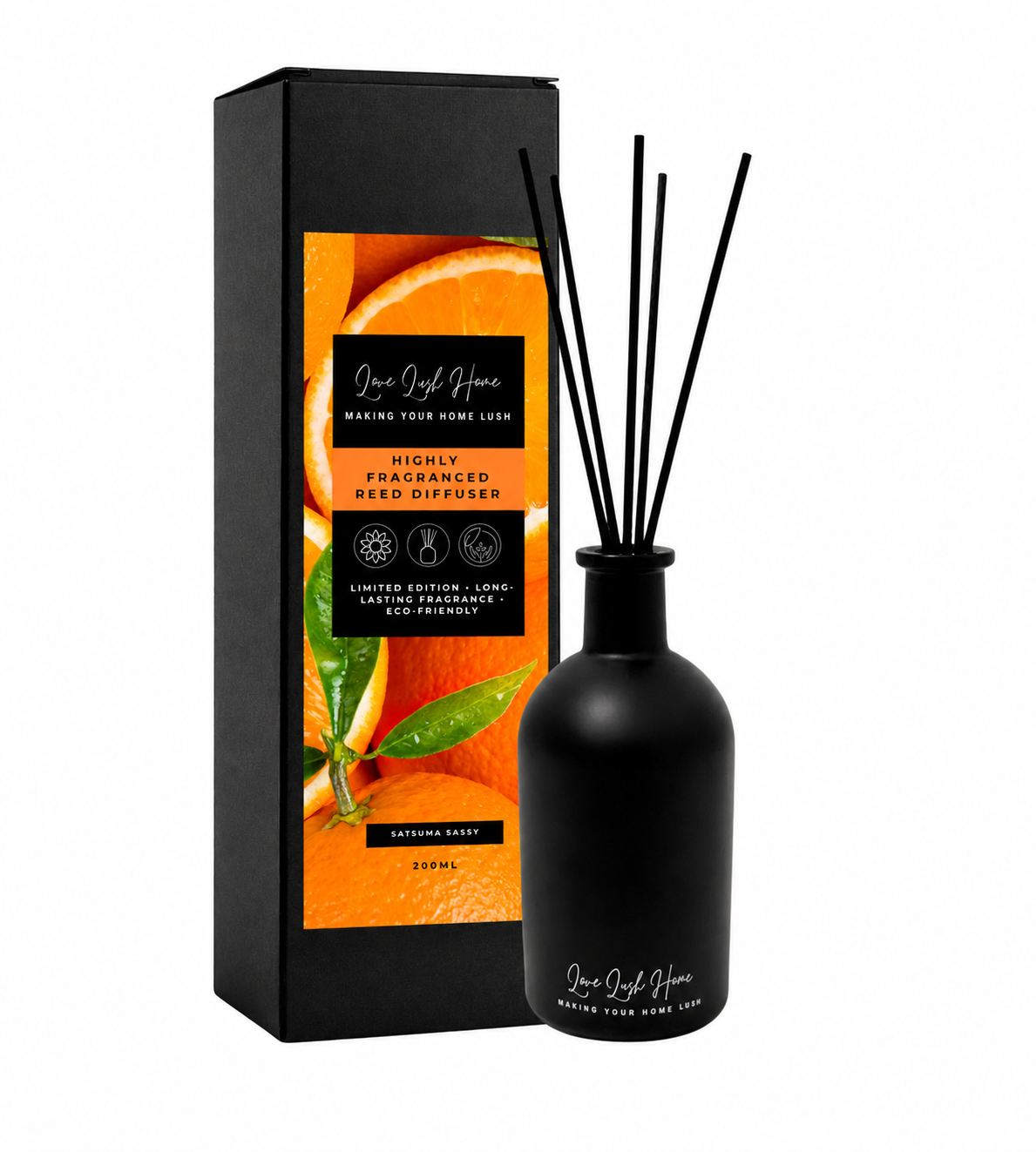 *CLEARANCE* Satsuma Sassy | Black Ceramic Reed Diffuser | 200ml