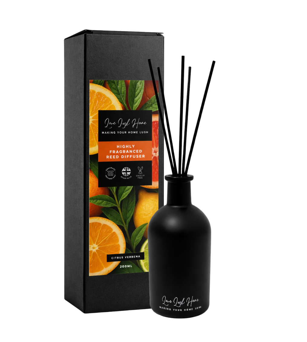 *CLEARANCE* Citrus Verbena + Anti Odour Technology | Black Ceramic Reed Diffuser | 200ml