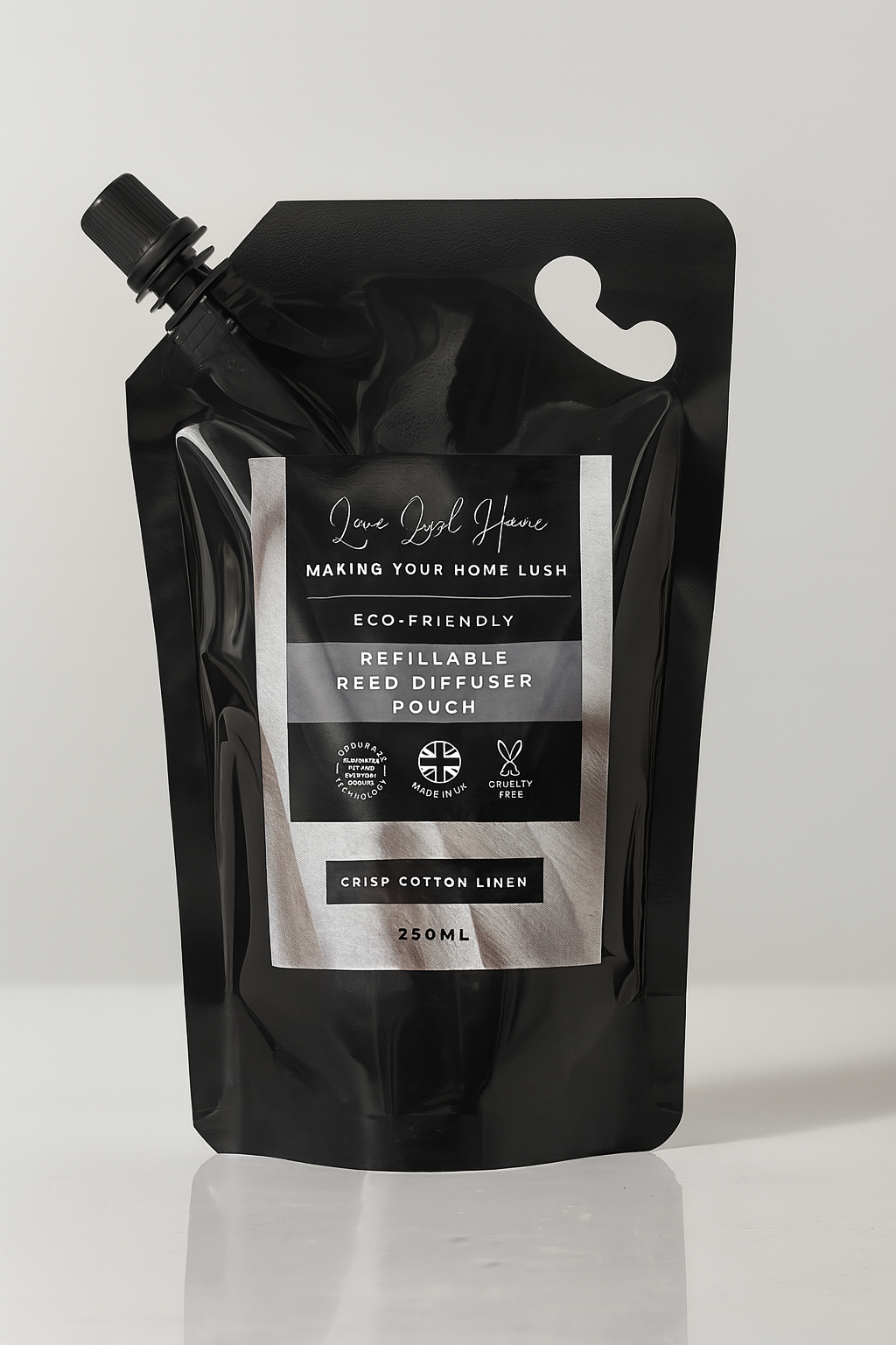 *CLEARANCE* Crisp Cotton Linen + Anti Odour Technology | Refillable Reed Diffuser Pouch - 250ml
