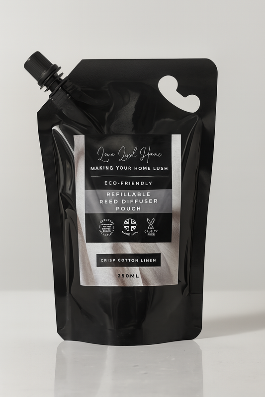 *CLEARANCE* Crisp Cotton Linen + Anti Odour Technology | Refillable Reed Diffuser Pouch - 250ml