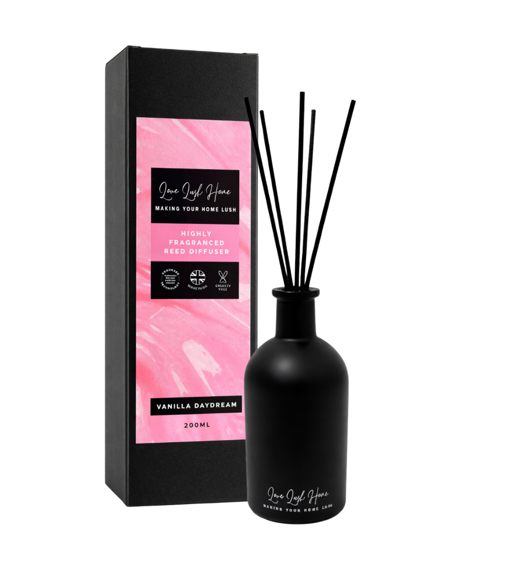 *CLEARANCE* Vanilla Daydream + Anti Odour Technology | Black Ceramic Reed Diffuser | 200ml