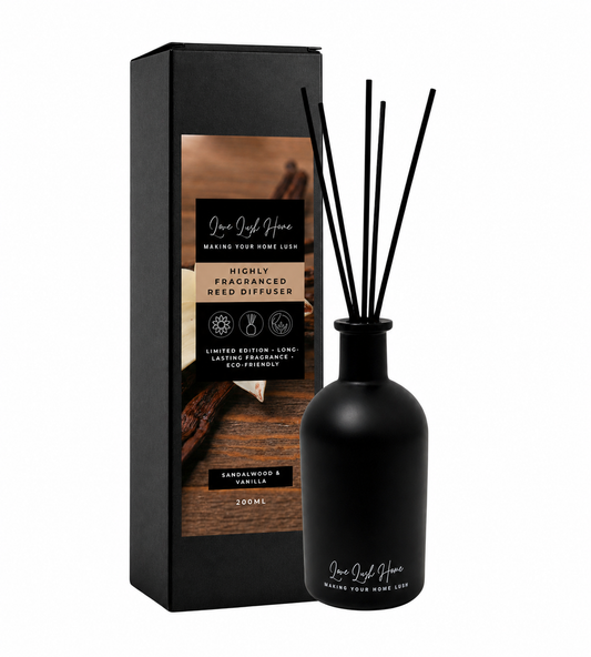 *CLEARANCE* Sandalwood & Vanilla | Black Ceramic Reed Diffuser | 200ml