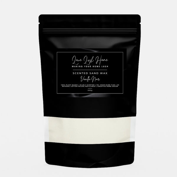 Vanilla Noir - Luxury Pearled Candle Sand | Scented Candle Sand + 30 Wicks